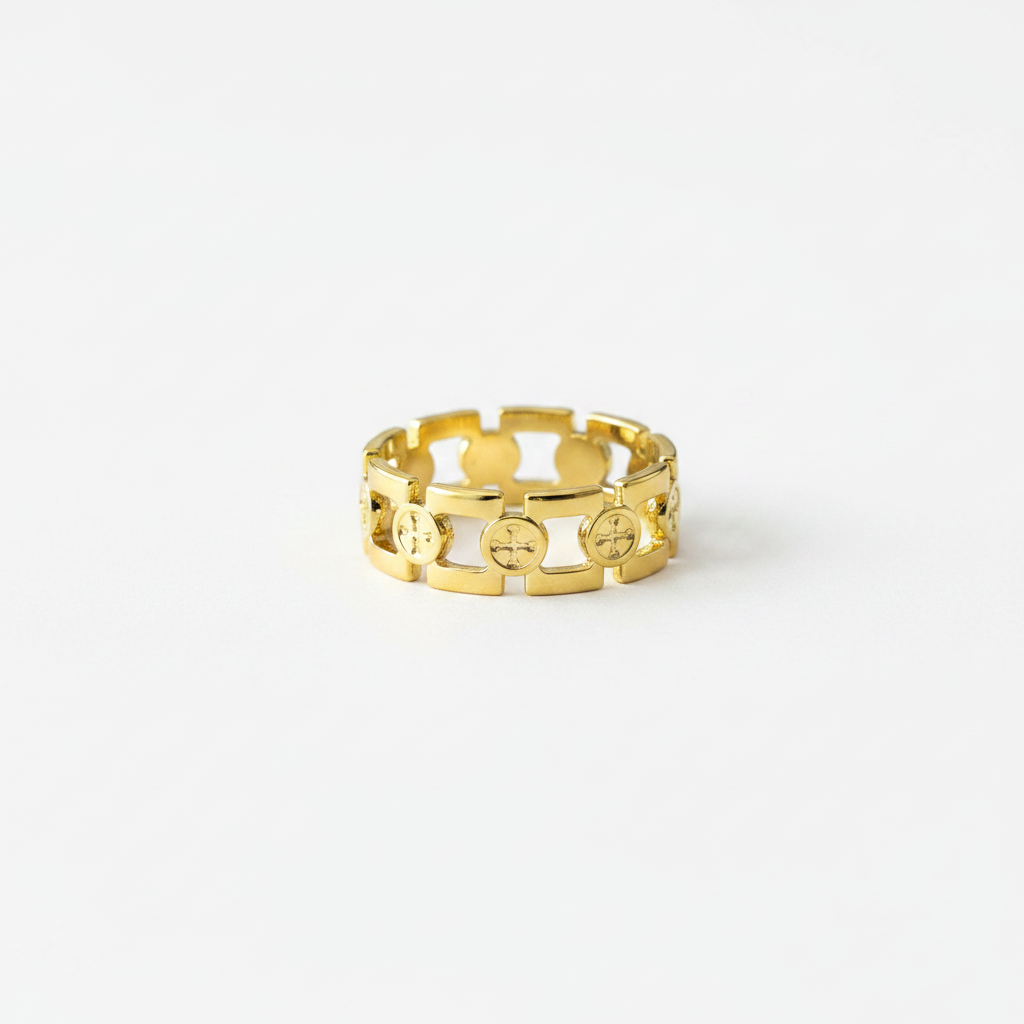 Gold Chain Link Band Ring