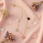 Multicolour Butterfly Charm Necklace – Gold Chain