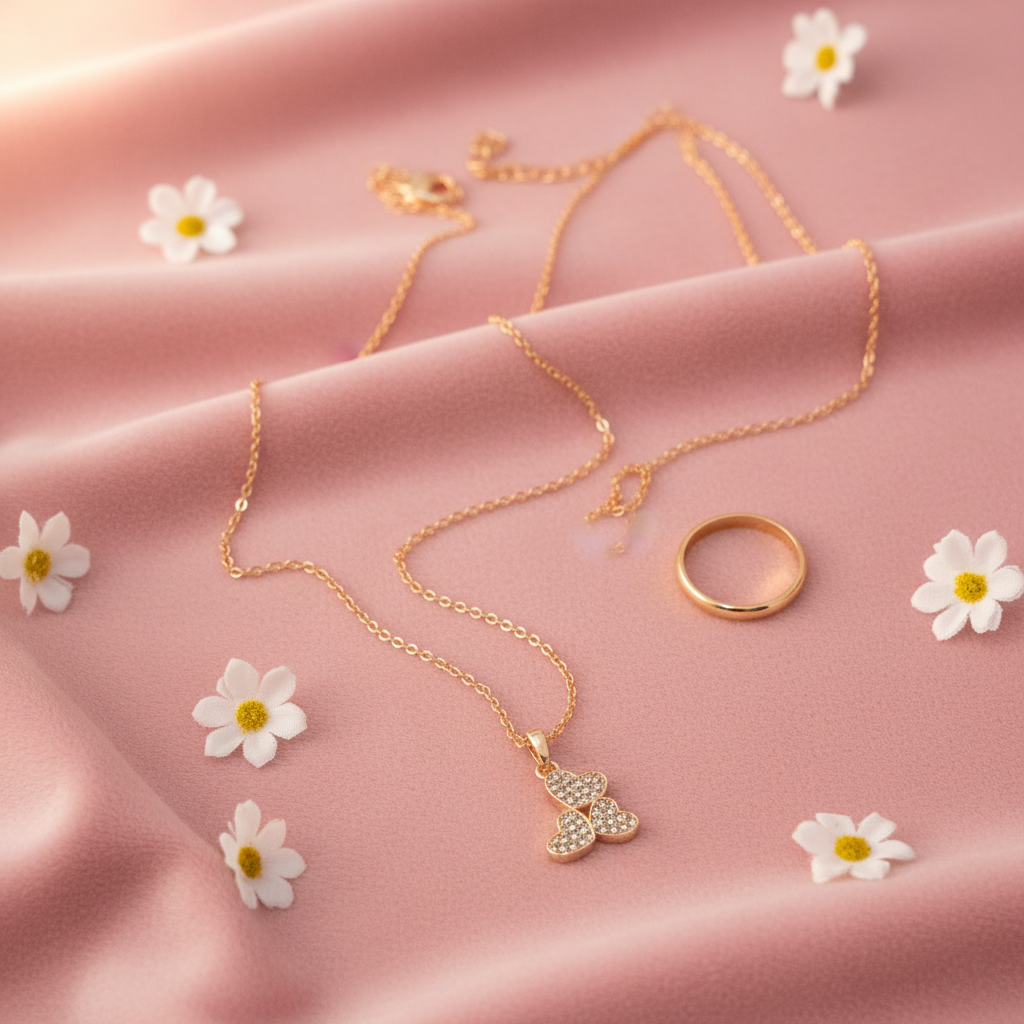Crystal Teddy Bear Pendant Necklace | Anti-Tarnish Gold Chain