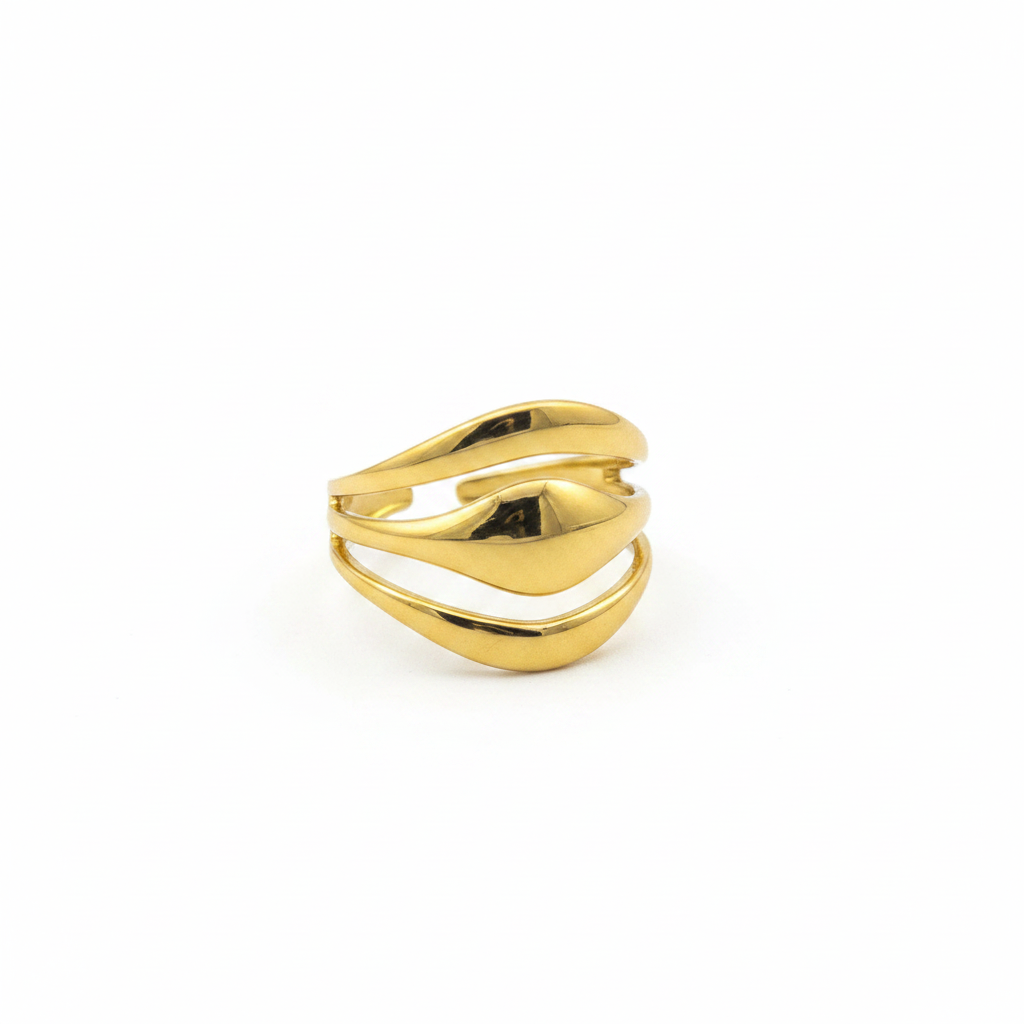 Gold Multi-Layer Stacked Ring