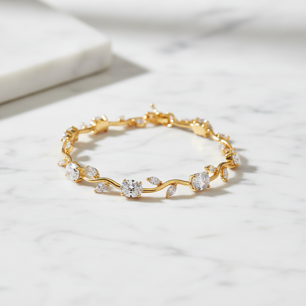 Crystal Diamond Tulip Gemstone Bracelet