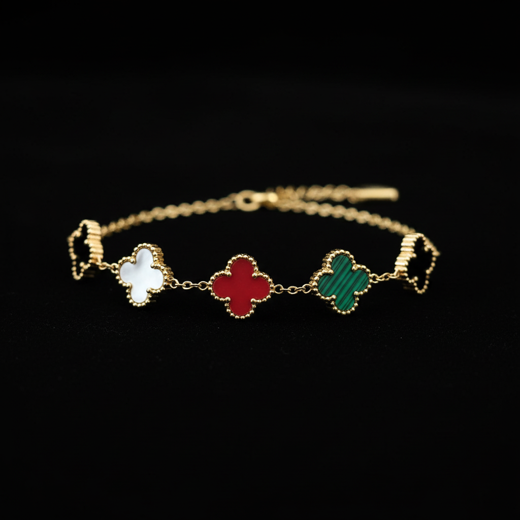 Multi-Color Clover Charm Bracelet