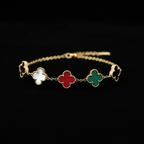 Multi-Color Clover Charm Bracelet