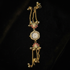 Lotus Meenakari Sunflower Bracelet Watch - Dark Velvet Background
