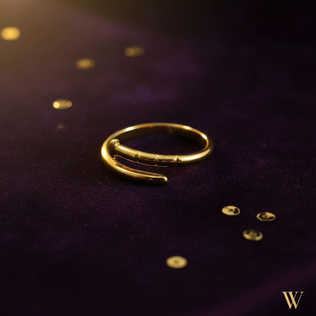Gold Nail Wrap Open Cuff Ring | Anti-Tarnish