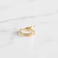 Gold Geometric Double Circle Wrap Adjustable Ring - Modern Statement Ring