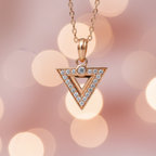 Crystal Triangle Pendant Necklace | Anti-Tarnish Gold Chain
