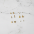 6-Pair Weekly Gold Stud Earrings Set