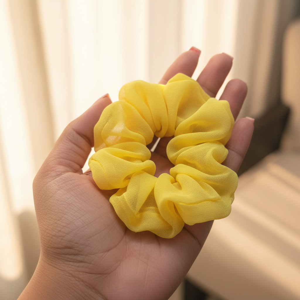 Pastel Chiffon Hair Scrunchie | Random Colour | Single Piece