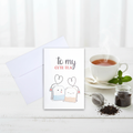 Greeting Card lifestyle photo with tea cup and tea accessories