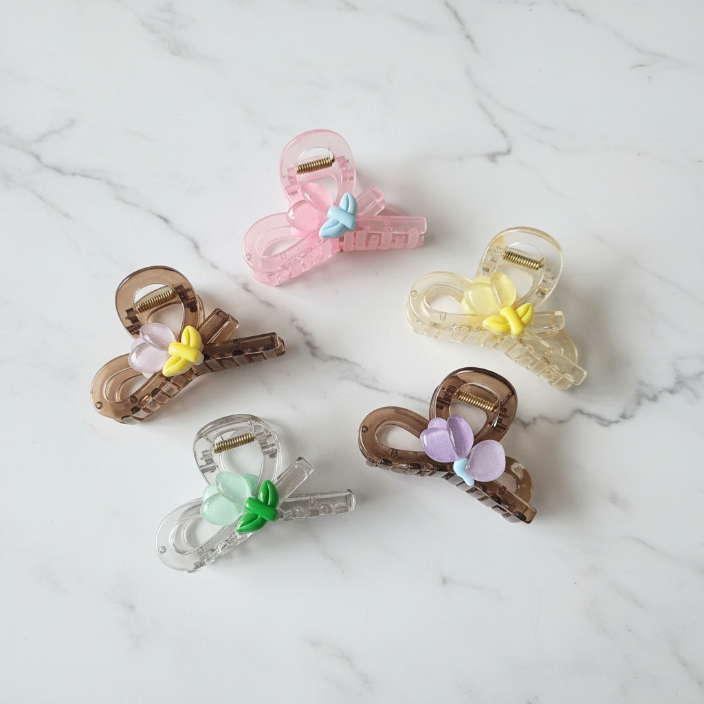 Floral Butterfly Hair Claw Clip | Random Color