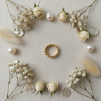 Gold Beaded Bubble Open Band Ring | Anti-Tarnish