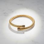 Gold Tubogas Coil Bangle Bracelet