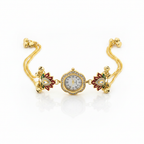 Lotus Meenakari Sunflower Bracelet Watch - White Background Studio Shot