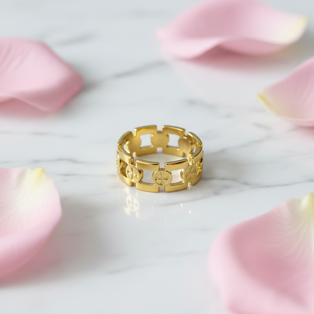 Gold Chain Link Band Ring