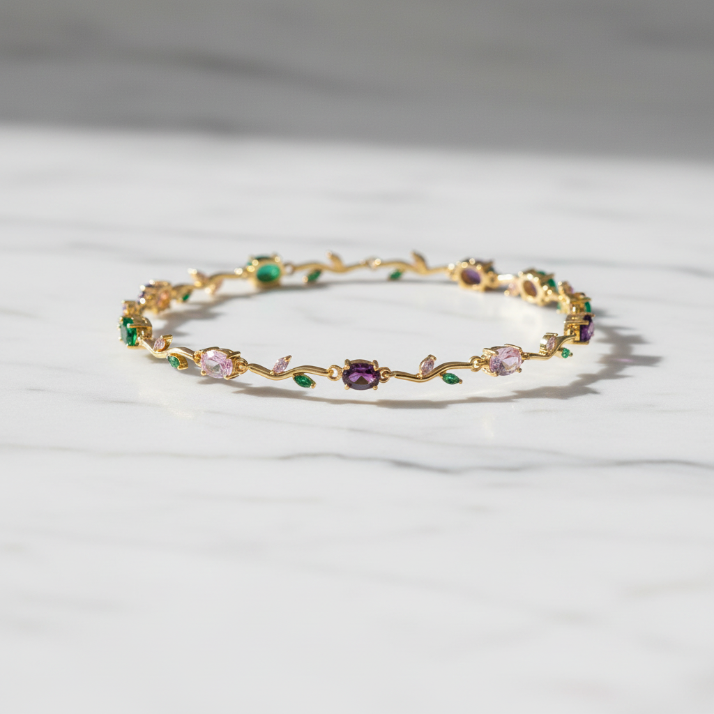 Multicolor Gemstone Tulip Bracelet