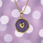 Purple Enamel Bird Pendant Necklace | Anti-Tarnish Gold Cable Chain