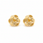 Gold Woven Knot Stud Earrings | Anti-Tarnish