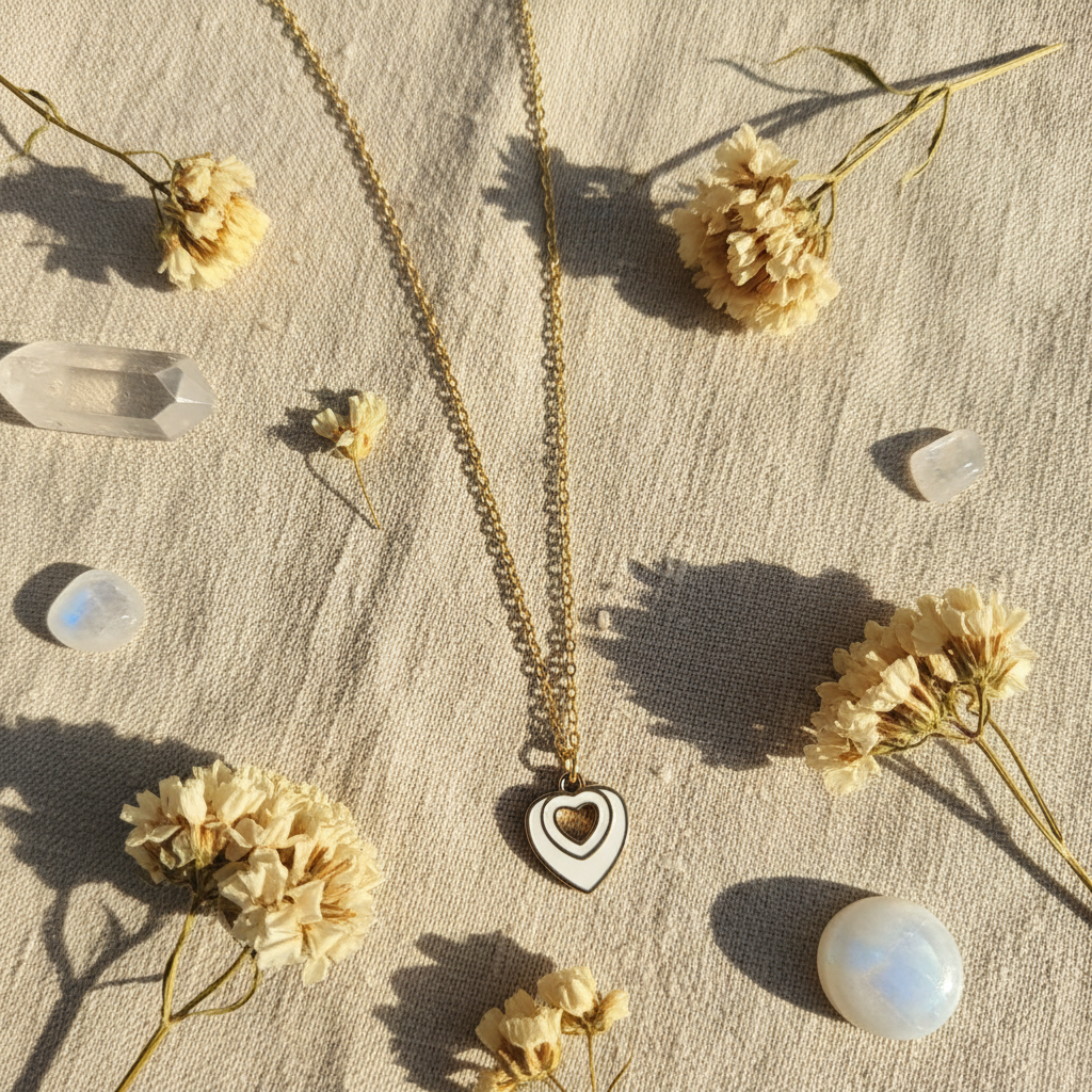 Golden Heart Charm Necklace