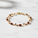 Red Garnet Tulip Gemstone Bracelet