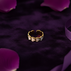 Gold Scalloped Heart Band Open Ring | Anti-Tarnish