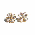 Crystal Flower Stud Earrings