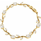 Crystal Diamond Tulip Gemstone Bracelet