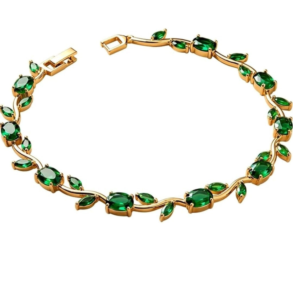 Emerald Green Tulip Gemstone Bracelet