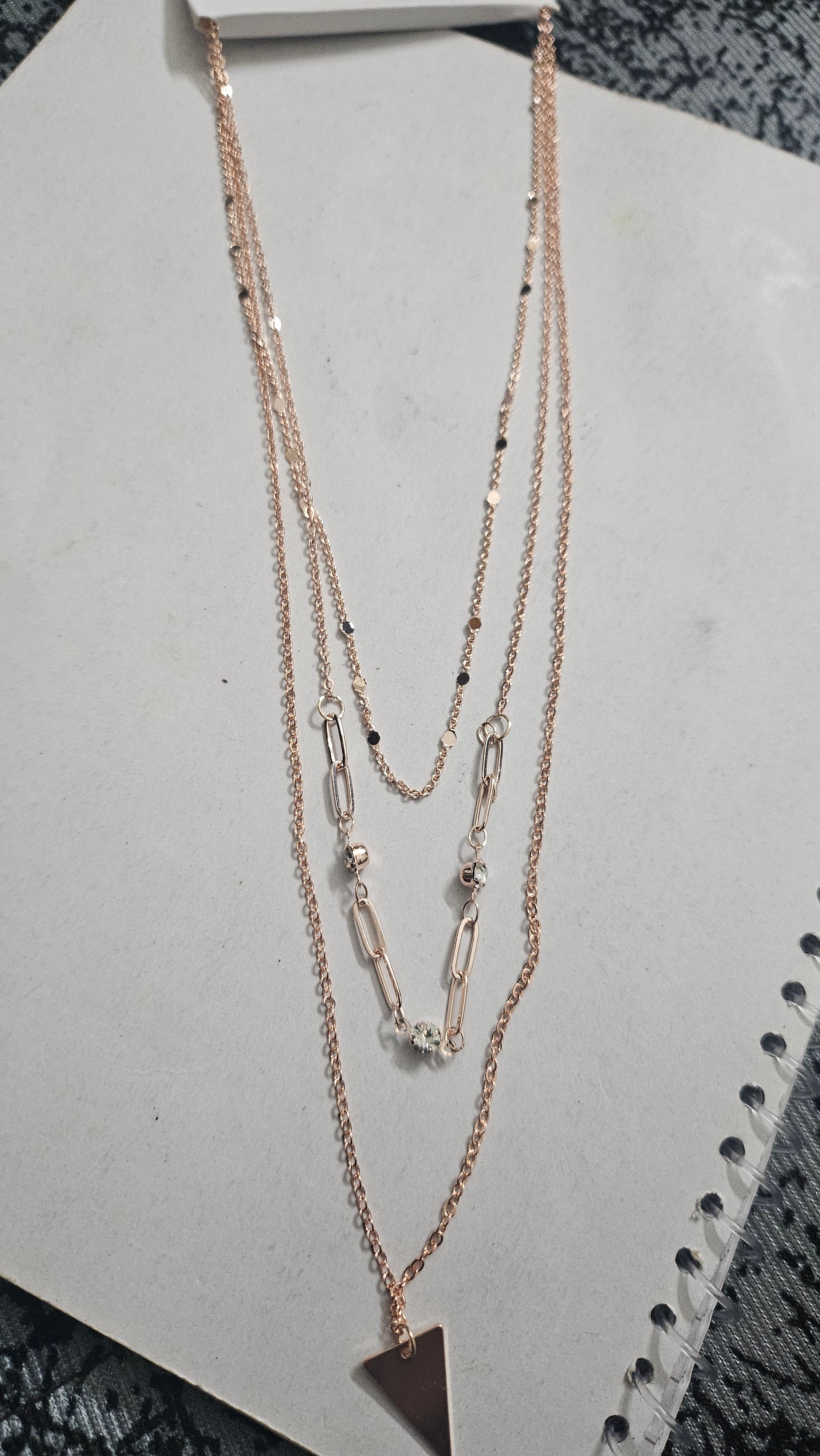 Gold Layered Triangle Pendant Necklace