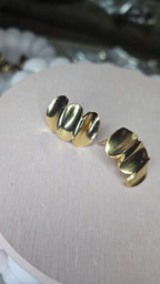 Modern Gold Abstract Stud Earrings