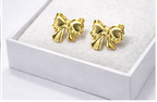 Golden Bow Stud Earrings