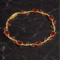 Red Garnet Tulip Gemstone Bracelet