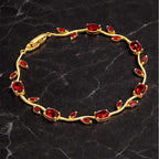 Red Garnet Tulip Gemstone Bracelet