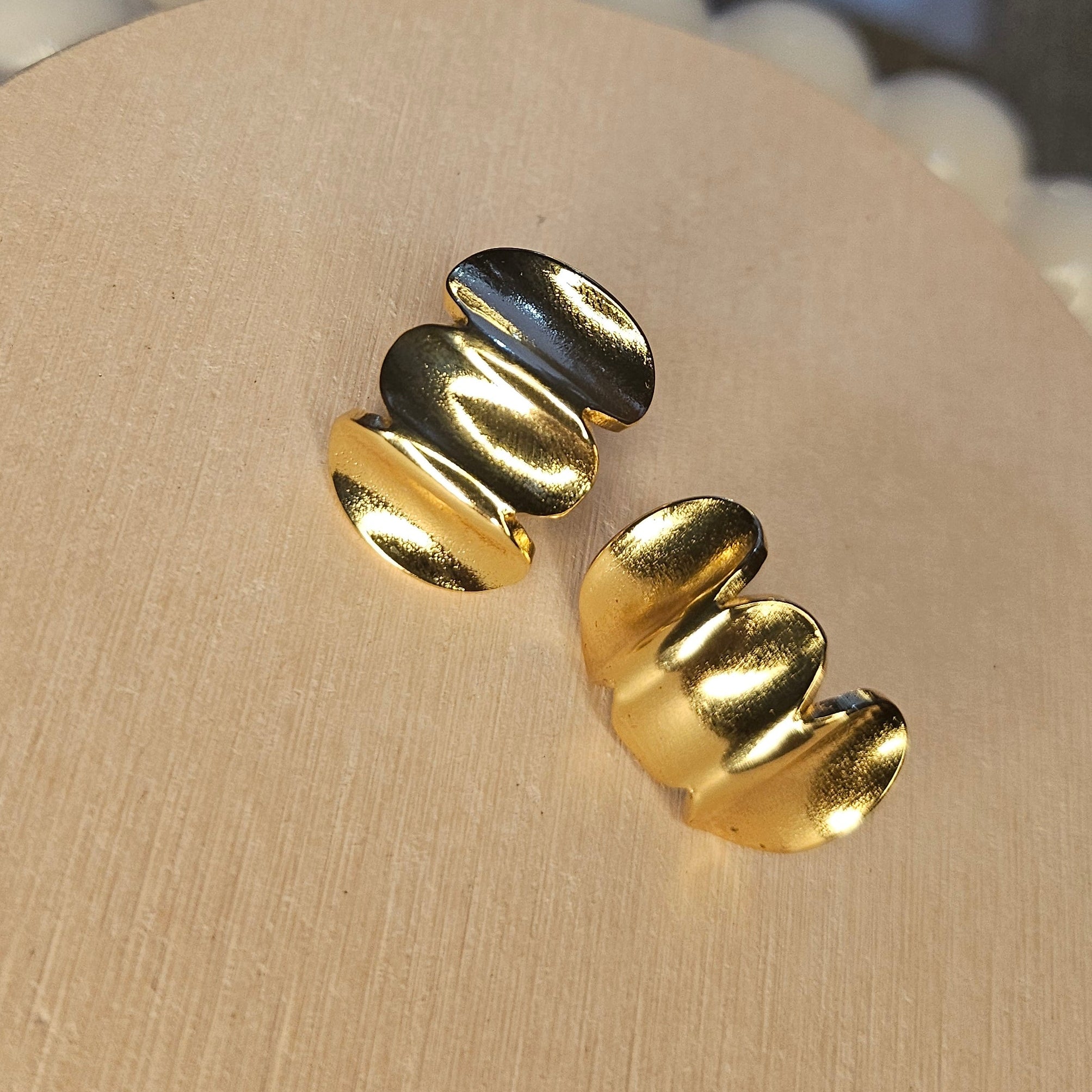 Modern Gold Abstract Stud Earrings