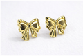 Golden Bow Stud Earrings