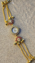 Lotus Charm Bracelet Watch – detail view