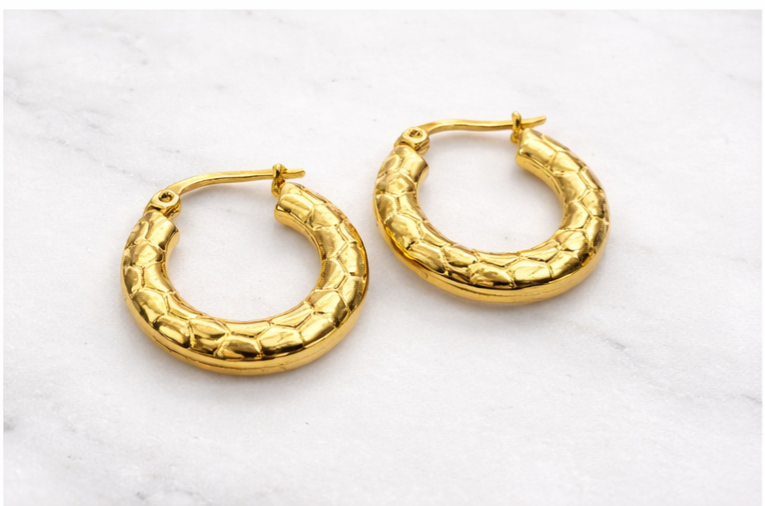 Gold Mini Hammered Hoop Earrings
