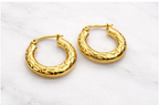 Gold Mini Hammered Hoop Earrings