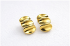 Modern Gold Abstract Stud Earrings