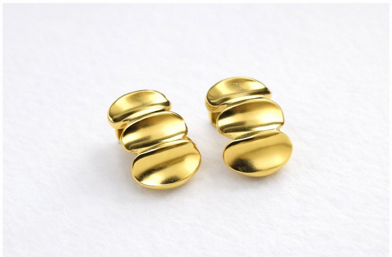 Modern Gold Abstract Stud Earrings