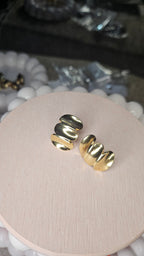 Modern Gold Abstract Stud Earrings