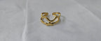 Gold Double-Wave Open Cuff Ring - product photo