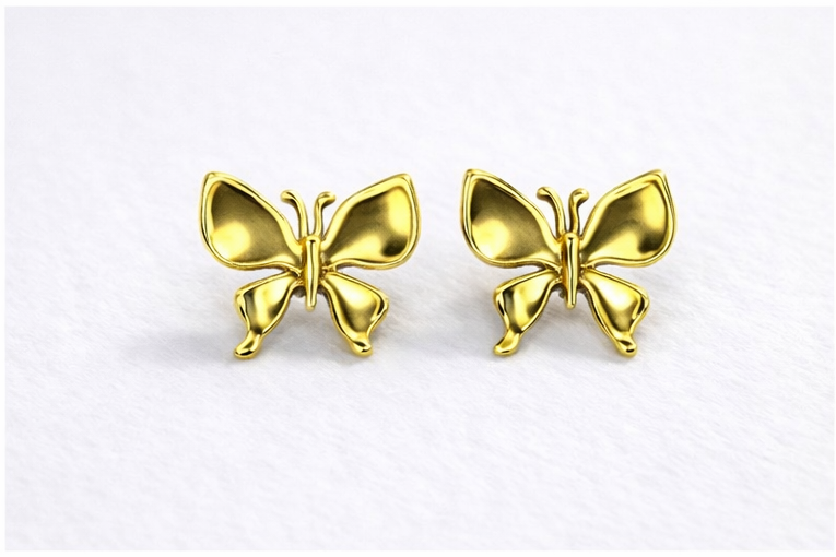 Golden Butterfly Stud Earrings