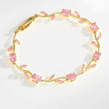 Pink Tulip Gemstone Bracelet
