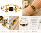 Royal Peacock Bracelet Watch product collage