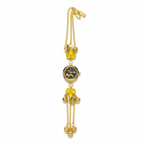 Yellow flower bracelet watch flat lay